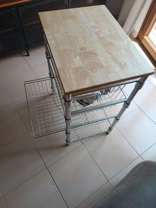 Scaffale con cassetti per frutta - Acciaio cromato e legno