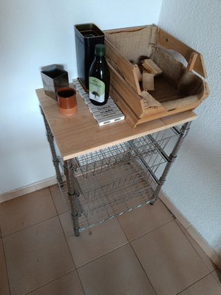 Scaffale con cassetti per frutta - Acciaio cromato e legno