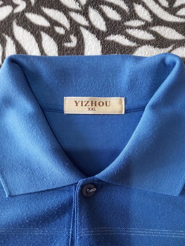 Polo azul hombre talla grande