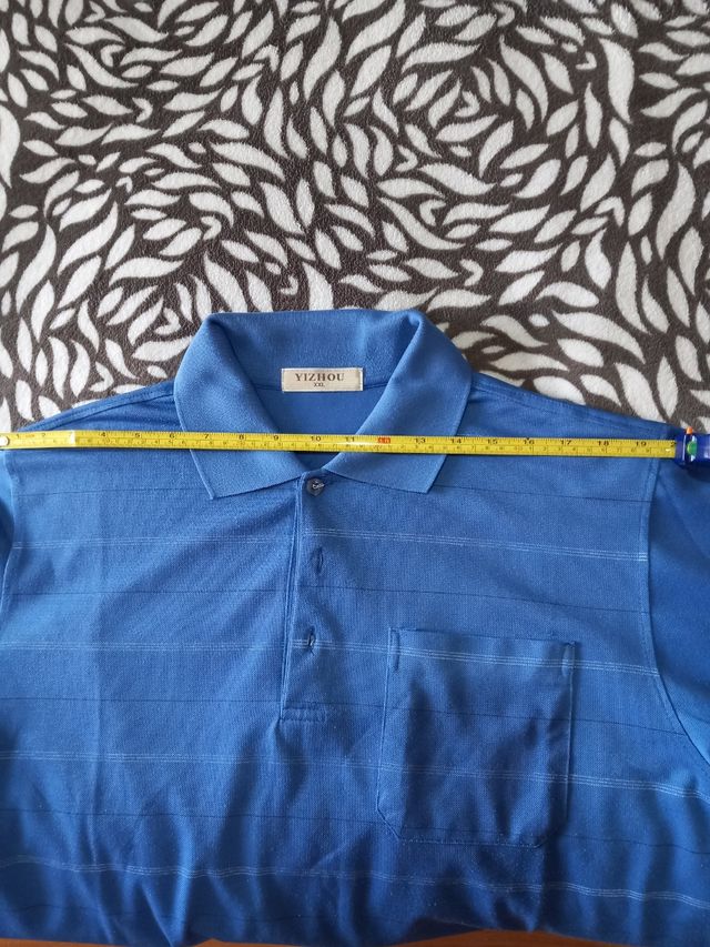 Polo azul hombre talla grande