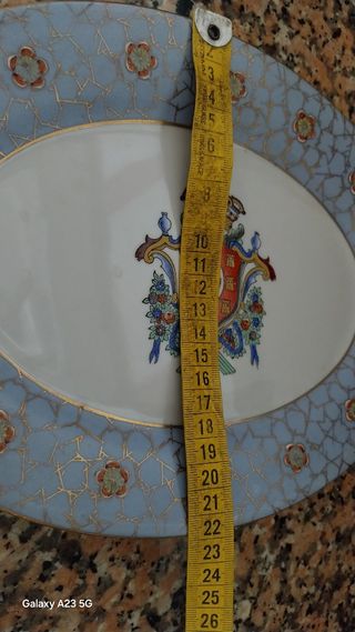 Travessa porcelana azul e branca