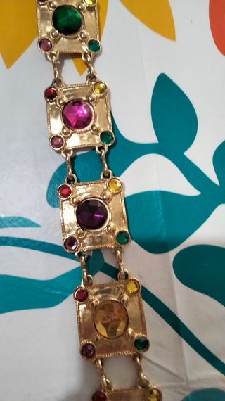 Cinturino vintage oro, multicolor