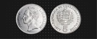 Moneda 5 Bolívares Venezuela 1977