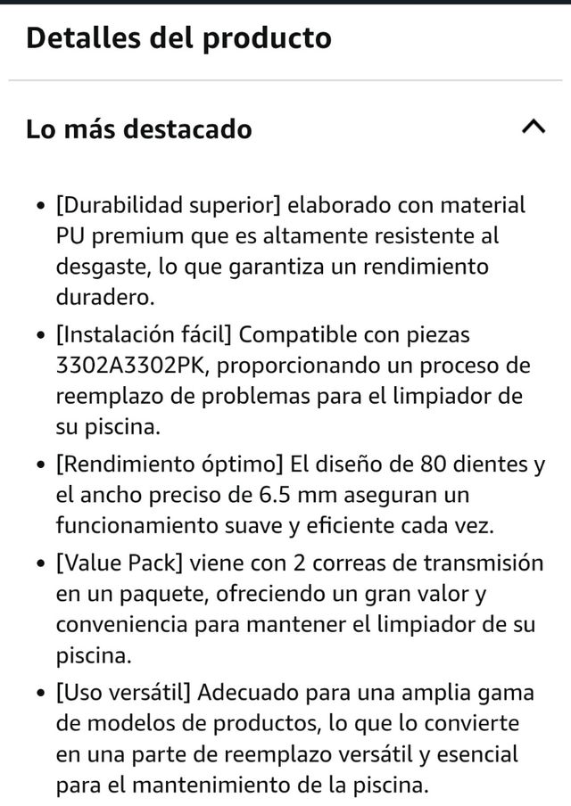 2 Correas Limpiafondos 3302A/3302PK Eujgoov