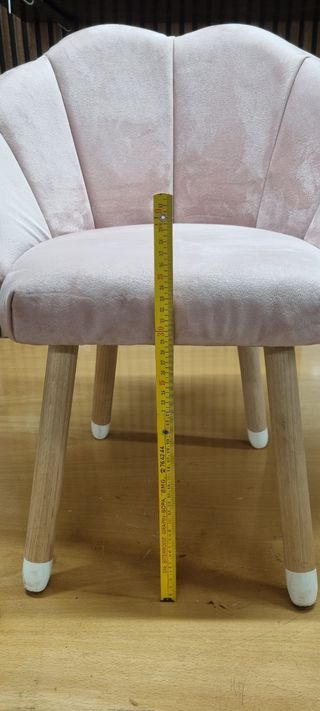 Cabecero cama y sillita terciopelo rosa