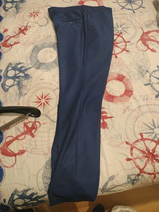 Pantalón traje azul oscuro hombre