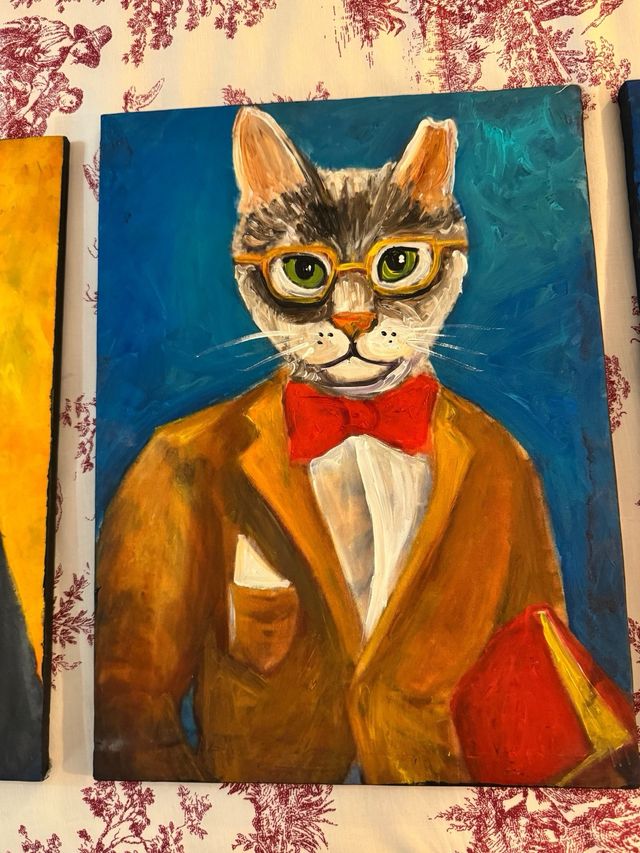 3 Cuadros Decorativos gatos