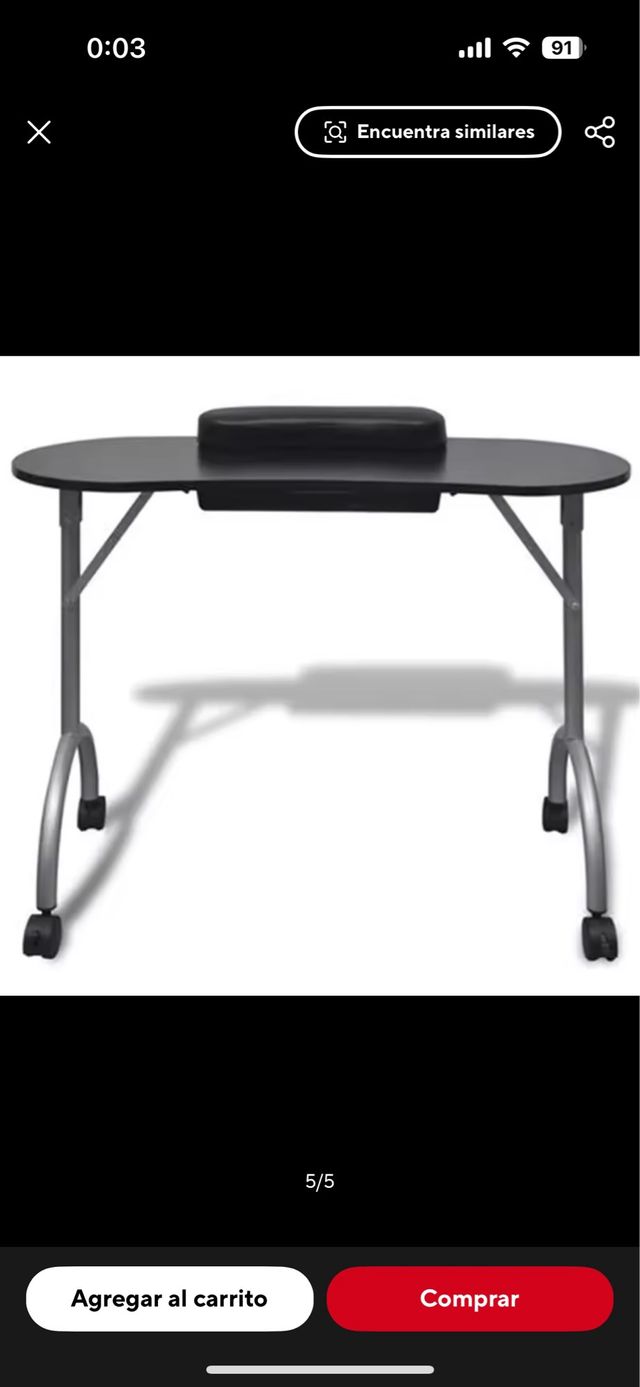 Mesa manicura plegable con ruedas