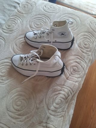 Converse blancas plataforma 39