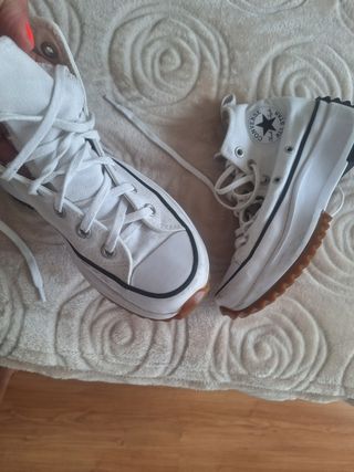 Converse blancas plataforma 39