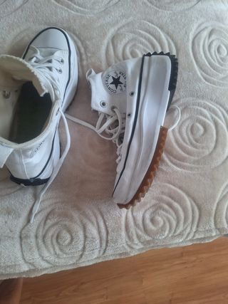 Converse blancas plataforma 39