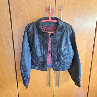 Cazadora piel marrón retro