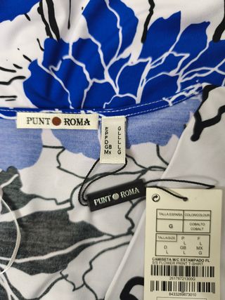Blusa Punto Roma - Azul y Blanca