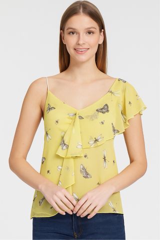 Top firmato Meme Road giallo - Monospalla