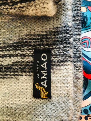 Bufanda Alpaca AMAO - Gris y Blanca