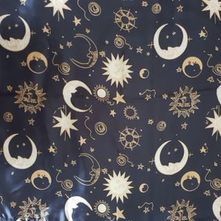Bata Satén. Unisex de Lujo. XL. Azul dibujos