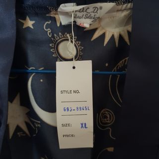 Bata Satén. Unisex de Lujo. XL. Azul dibujos