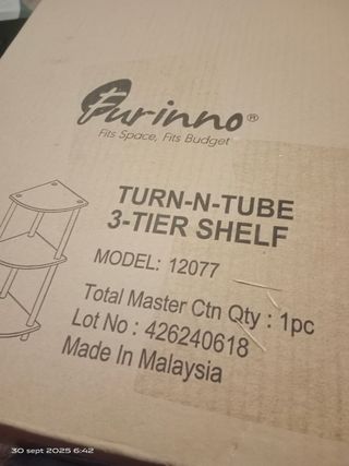 Estantería esquina 3 niveles marrón-negro