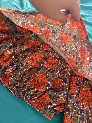 Top Zara-sin hombros, estampado floral 