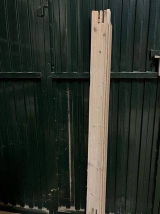 Puerta doble madera cristal