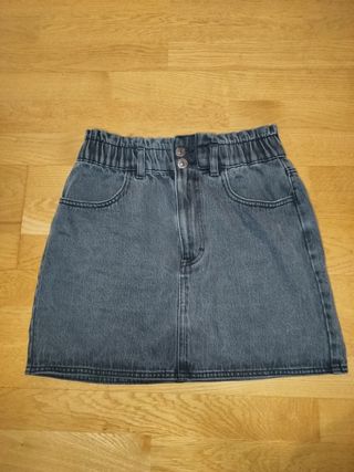 Mini Falda Vaquera Gris Oscuro