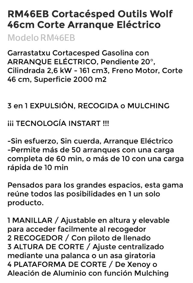 Cortacesped outils wolf