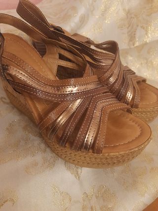 Sandali zeppa estate donna marroni