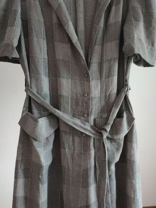 Vestido vintage gris cuadros