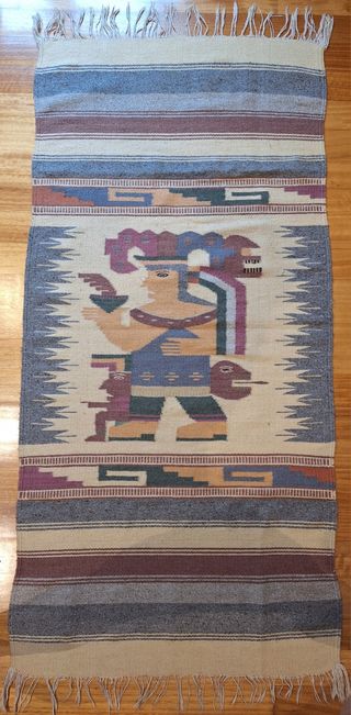 Alfombra o tapiz tejido mexicano