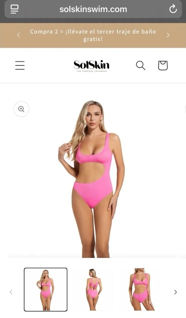 Bañador bronceador Solskin rosa XL