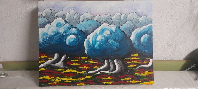 Cuadro al óleo abstracto