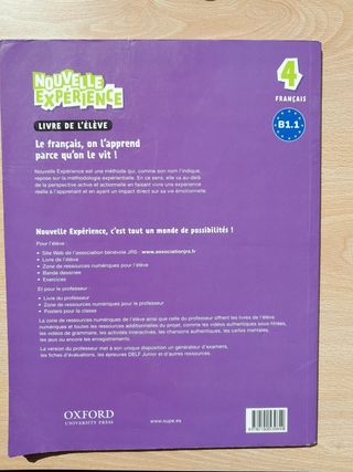 Libro Nouvelle Experience libre de l'eleve 4ESO