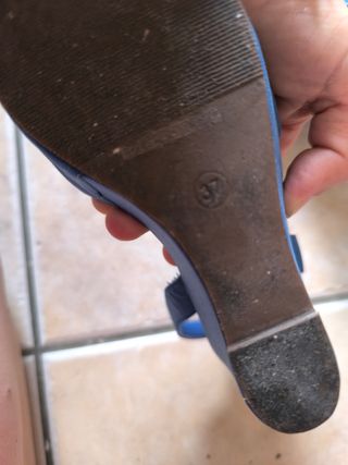 Sandalias azules cuña