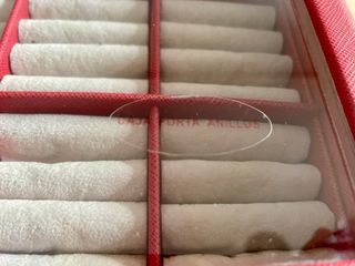 Caja piel porta 90 anillos vintage