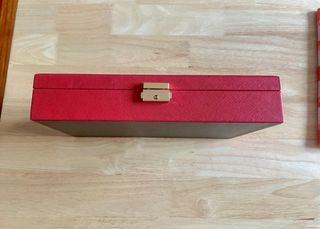 Caja piel porta 90 anillos vintage