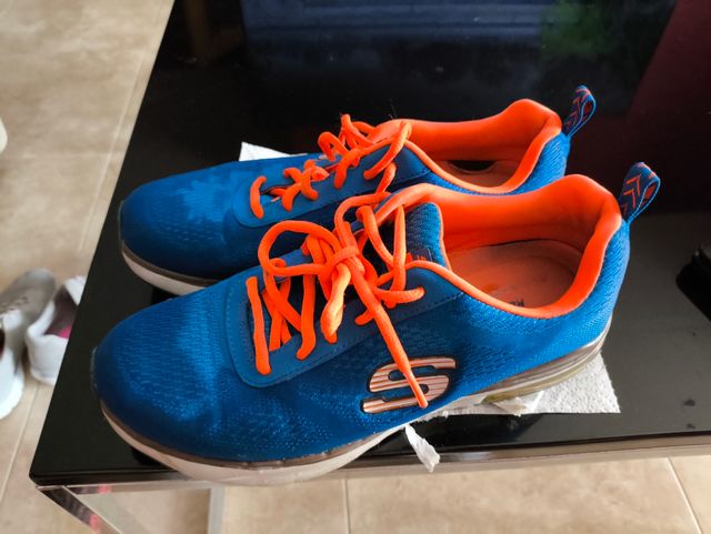 Zapatillas Skechers 39 azules y naranjas
