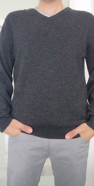 Jersey cachemira gris oscuro