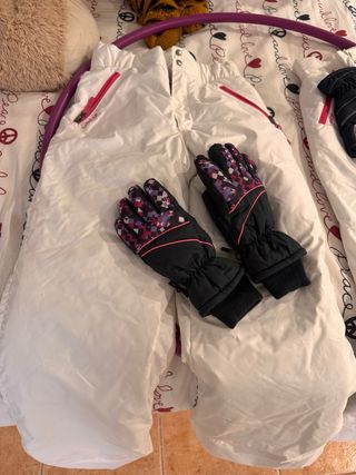 Pantalones esquí niña Wedze 2 unidades y guantes 
