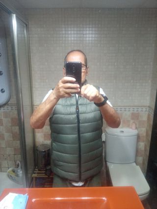 Chaleco plumas verde oliva