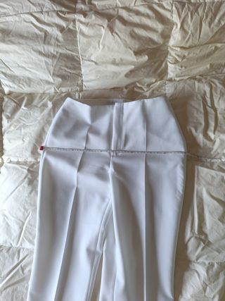 Pantalón Zara Basic blanco M