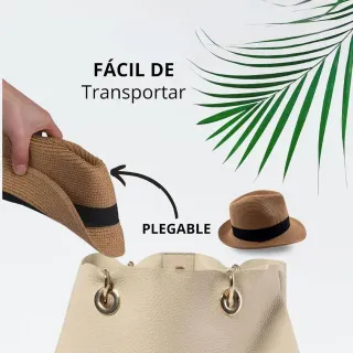 Sombrero Paja Marrón Panamá Unisex Talla 58-59CM