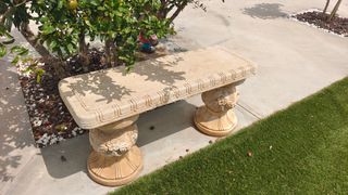 Banco piedra beige - jardín