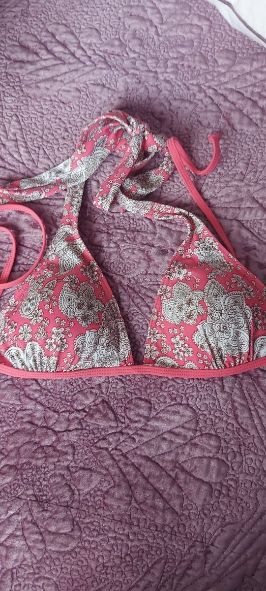 Bikini Amich coral-blanco