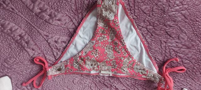 Bikini Amich coral-blanco