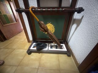 Recibidor madera artesana - Perchero Paragüero