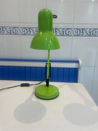 Lampara escritorio vintage verde metalica