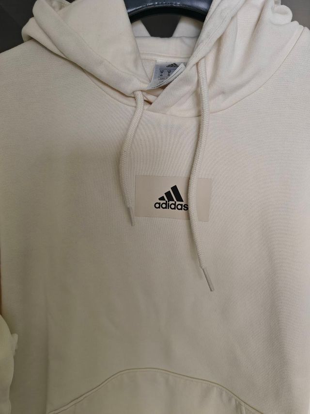 Felpa Adidas beige con cappuccio