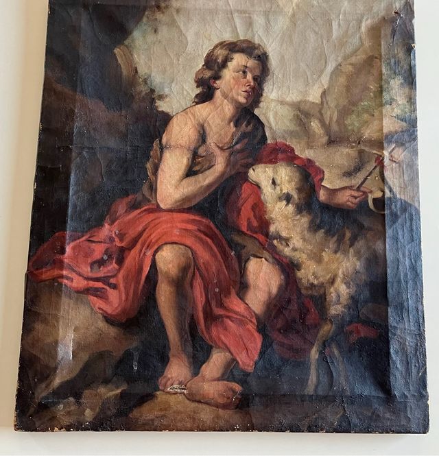 Óleo sobre lienzo: San Juan Bautista Niño