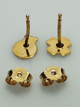 Pendientes leBebé oro 9k, mariquita & trébol