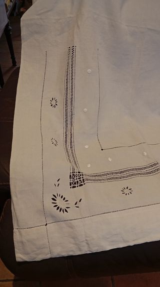 Sábana encimera lino antiguo bordada